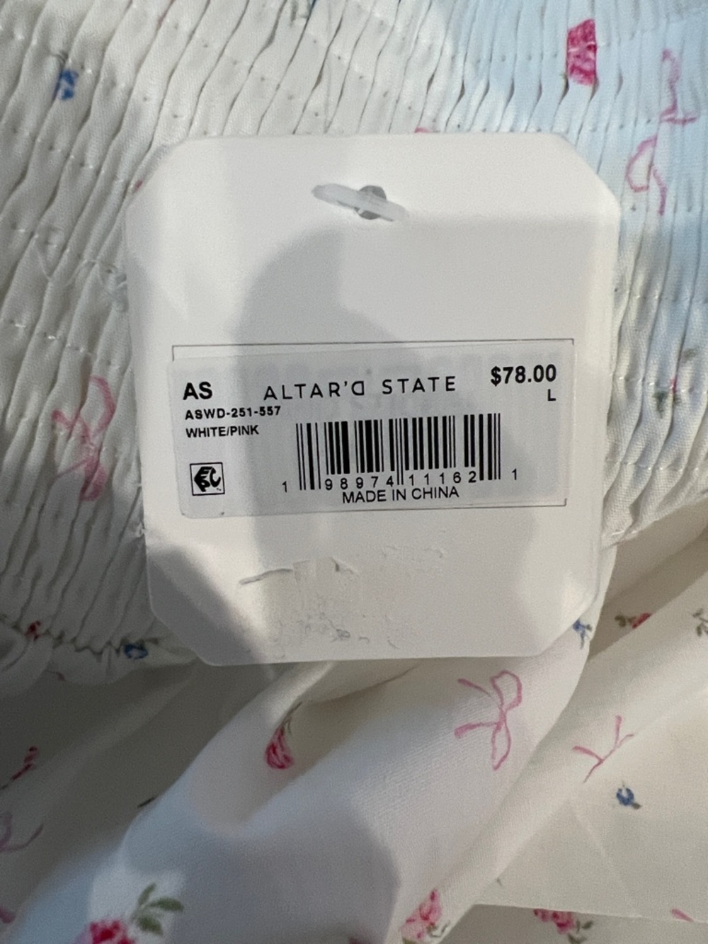 Altar'd State Floral Mini Dress White and Pink NWT - Picture 12 of 14